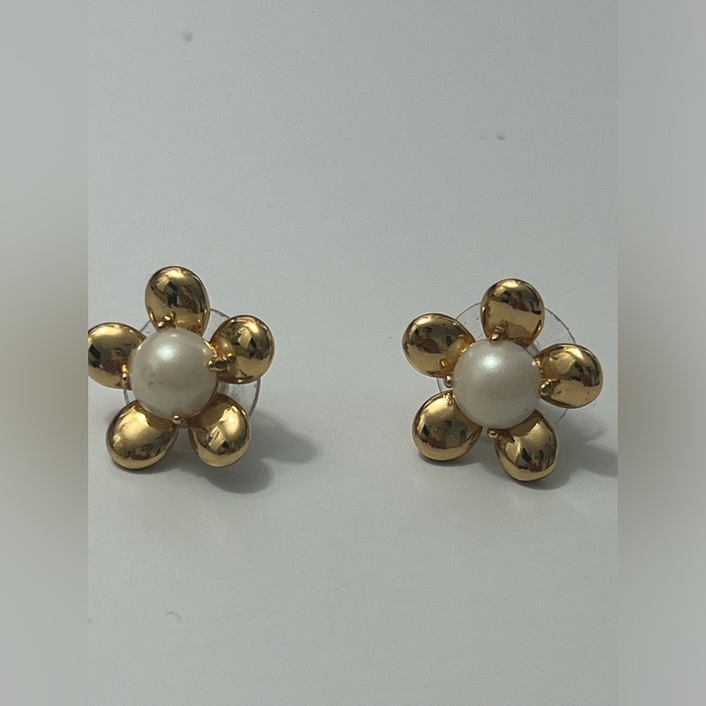 Kate Spade Pearl Fashion Women Lady Flowers Golden Earrings Jewelry For Women - Picture 4 of 8